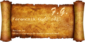 Ferencsik Győző névjegykártya